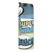 Abstract creatief concept stripverhaal pop stijl b thermosbeker (Geroteerd rechts)