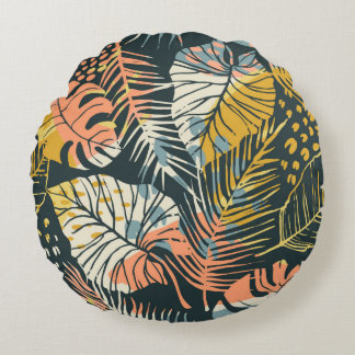 Abstract creatief naadloos patroon met tropisch p rond kussen