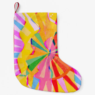 Abstract creatief tekenen, kleurrijke achtergrond. kleine kerstsok