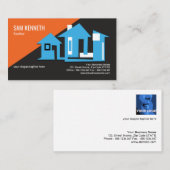 Abstract Creative Blue Homes Real Estate Visitekaartje (Voorkant / Achterkant)