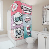 Abstract creative concept comic pop art style blan douchegordijn (In situ)