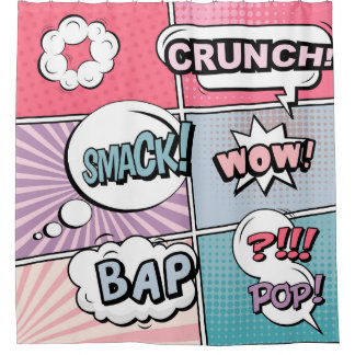 Abstract creative concept comic pop art style blan douchegordijn