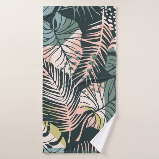 Abstract creative seamless pattern with tropical p (Serviette de bain)