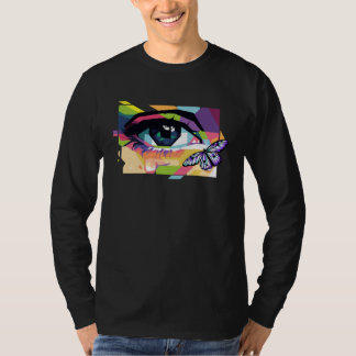 Abstract Crying Eye Purple Butterfly Soft Girl Aes T-shirt
