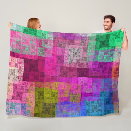 Abstract cubes fleece deken (In situ)