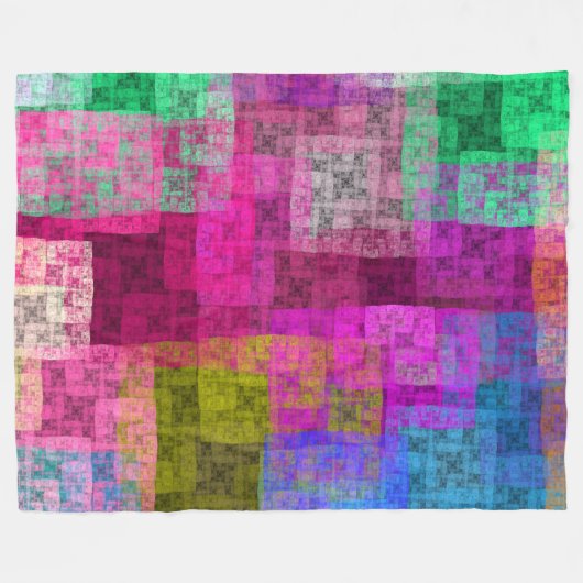 Abstract cubes fleece deken (Voorkant (Horizontaal))