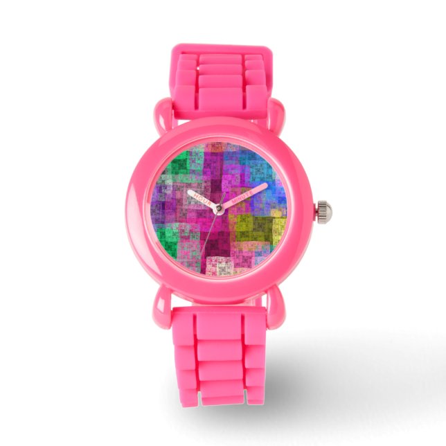 Abstract cubes horloge (Voorkant)