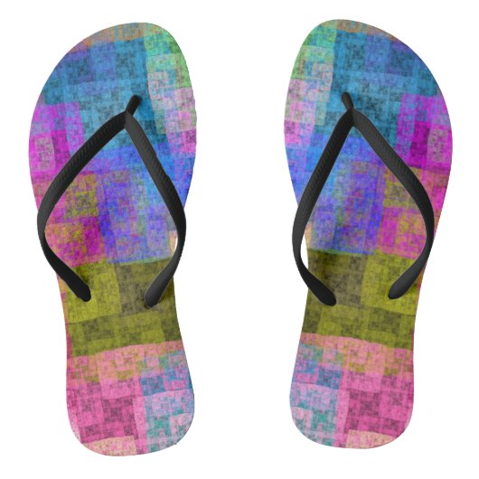 Abstract cubes teenslippers (Voetbed)