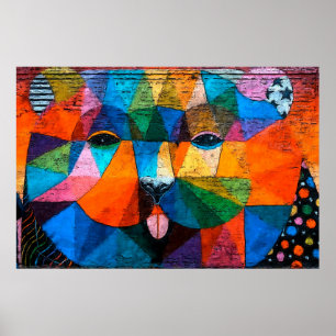Abstract Cubisme Puppy Poster