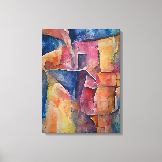 Abstract Cubisme Series - One Canvas Afdruk (Voorkant)