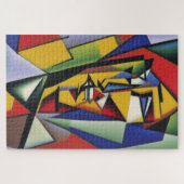 Abstract Cubistisch portret Jigzaag Puzzle Legpuzzel (Horizontaal)