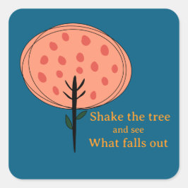 Abstract Cute Fruit Tree Vierkante Sticker