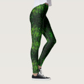 Abstract Cyber Pattern | Black & Lime Plasma Leggings (Rechts)