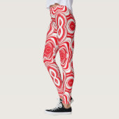Abstract Cyberpatroon | Hypnotisch Rood/Wit Leggings (Links)
