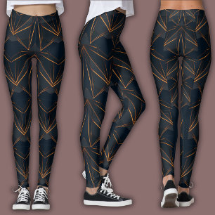 Abstract cyberpatroon Neon koperen gloed Leggings