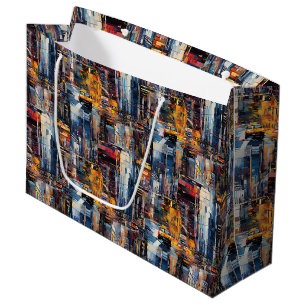 Abstract cyberpunk stadslandschap skyline (1) groot cadeauzakje