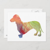 Abstract Dachshund Silhouette Briefkaart (Voorkant / Achterkant)