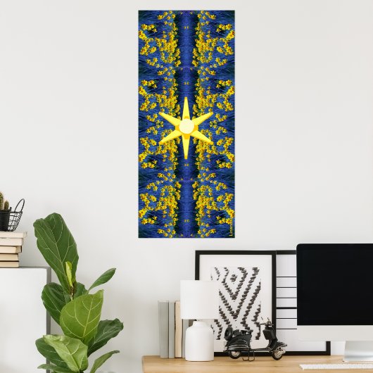 Abstract Daffodil Poster (Thuiskantoor)