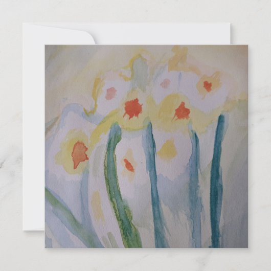 Abstract Daffodils Flat Wenskaart (Voorkant)