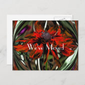 Abstract Daisy Flower New Address Aankondigingskaart (Voorkant / Achterkant)