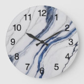 Abstract Dark Blue Green Mist Fractal Grote Klok (Voorkant)