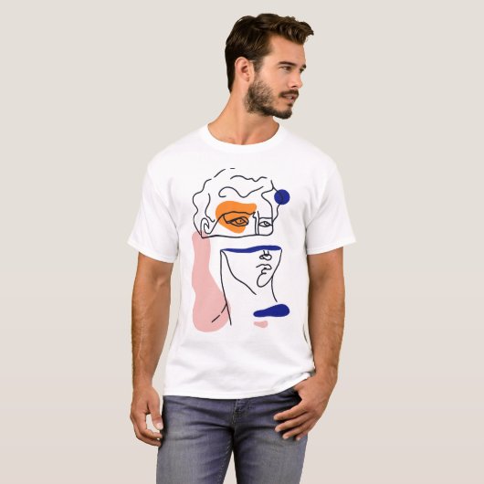Abstract David Head T-shirt (Voorkant volledig)