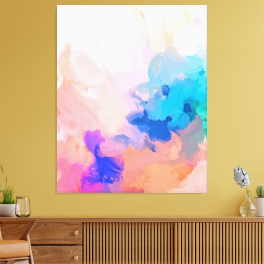 Abstract deegbeeld moderne kleuren canvas afdruk (Insitu (Woonkamer))