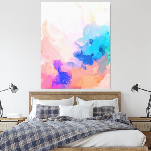 Abstract deegbeeld moderne kleuren canvas afdruk (Insitu (Slaapkamer))