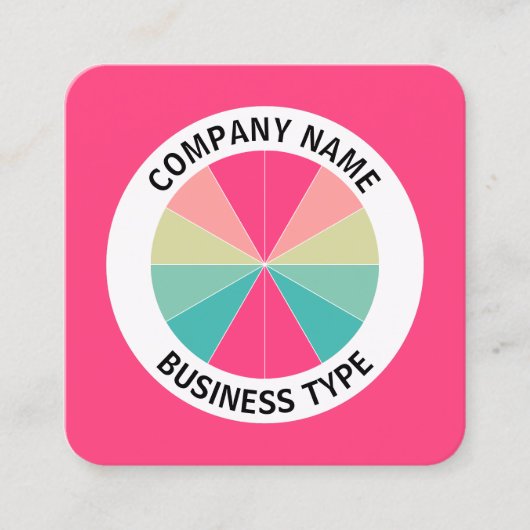 Abstract deel 01 - Rood #FF407F Vierkante Visitekaartje (Voorkant)