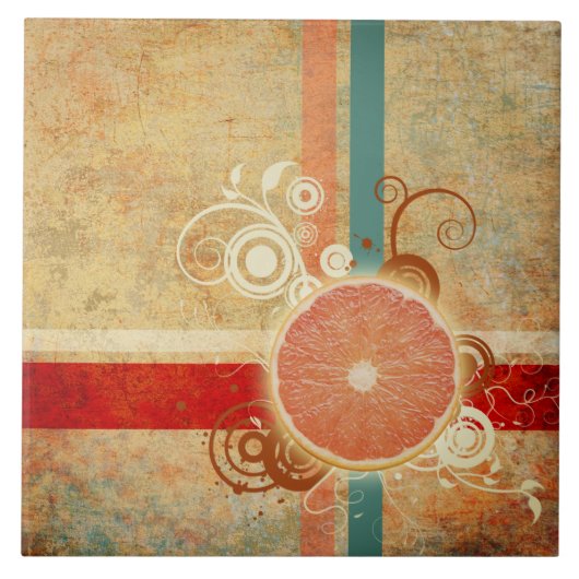 Abstract deel Citrus Tegeltje (Voorkant)