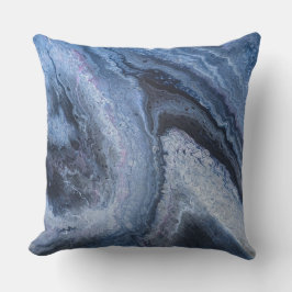 Abstract Deep Blue Marbled Clouds Kussen