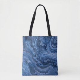 Abstract Deep Blue Marmer Draagtas