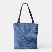 Abstract Deep Blue Marmer Draagtas (Achterkant)