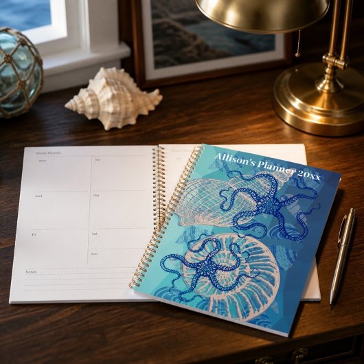 Abstract Deep Blue Sea Maandelijkse Planner