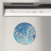 Abstract Deep Blue Zee Print 3-inch magneet (Insitu (Vaatwasser))