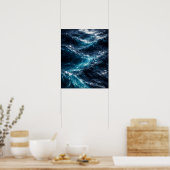 Abstract Deep Ocean Water Ripple Art Poster (Cuisine)