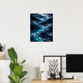 Abstract Deep Ocean Water Ripple Art Poster (Bureau à domicile)