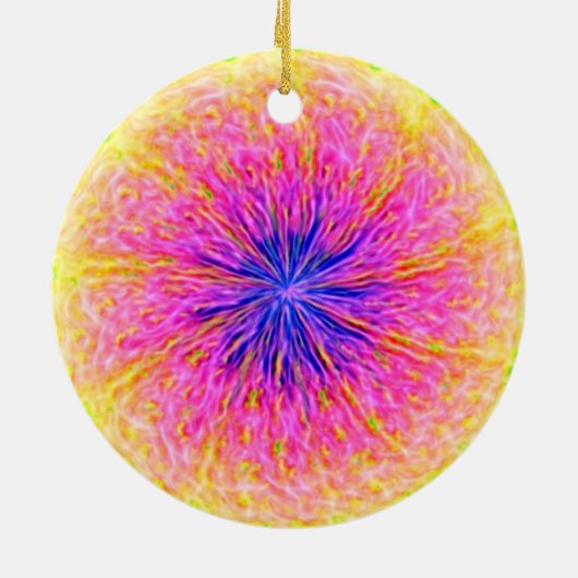 Abstract Delight Roze en Sinaasappel Keramisch Ornament (Achterkant)