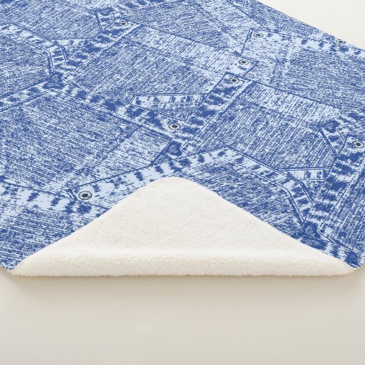 Abstract Denim Pockets Patchwork naadloos patroon Sherpa Deken (3/4)