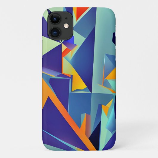 Abstract design 290 Cubisme blauw Sinaasappel Case-Mate iPhone Case (Achterkant)