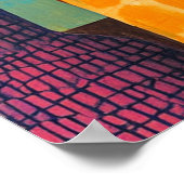 Abstract design colorful flowers poster (Hoek)