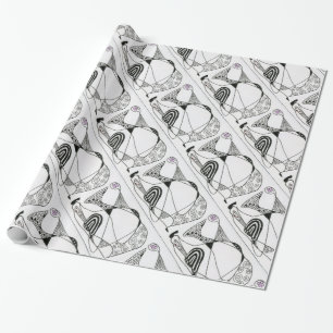 Abstract design-opbergpapier voor "Dansend Hen" Cadeaupapier