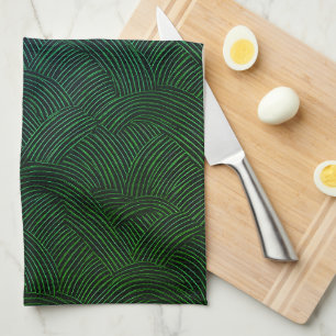 Abstract diep groen theedoek