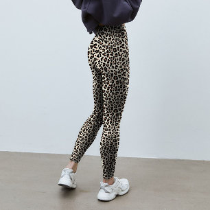 Abstract Dierlijk Leopard Huidbont Patroon Gedrukt Leggings