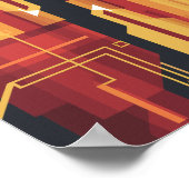 Abstract digitaal kunstwerk met rode en gele tinte poster (Hoek)