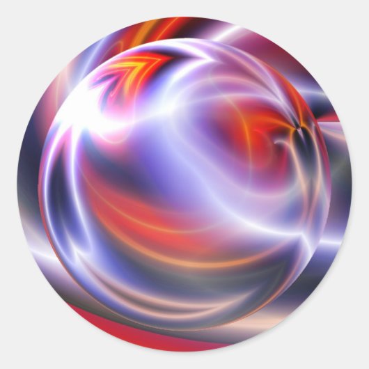 Abstract digitaal schilderen ronde sticker (Voorkant)