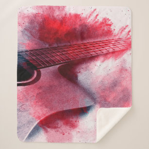 Abstract digitaal schilderij van gitarart, abstrac sherpa deken