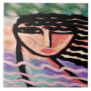Abstract digitaal verfijnen met een winderig forma tegeltje