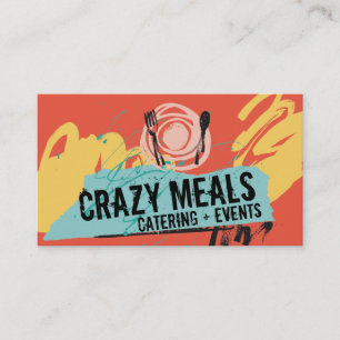 Abstract diner bord gereedschap kok catering visitekaartje