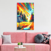 Abstract Disc Golf Art Canvas Afdruk (Insitu (Woonkamer))